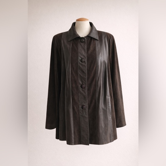 Gian Mori Jackets & Blazers - Vintage Gian Mori Women's Brown Leather and Suede Jacket
